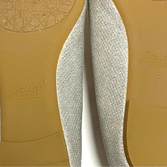 Jewel Badgley Mischka Zanna Silver bow flat - Picture 4 of 4